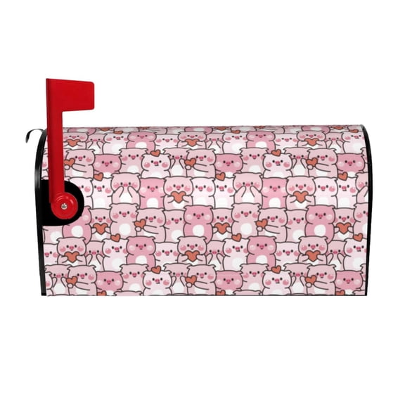 Xecao Kawaii Pig for Mailbox Cover with Magnetic Strips, Waterproof and Sunscreen, Adds a Decorative Touch to Your Garden Yard.