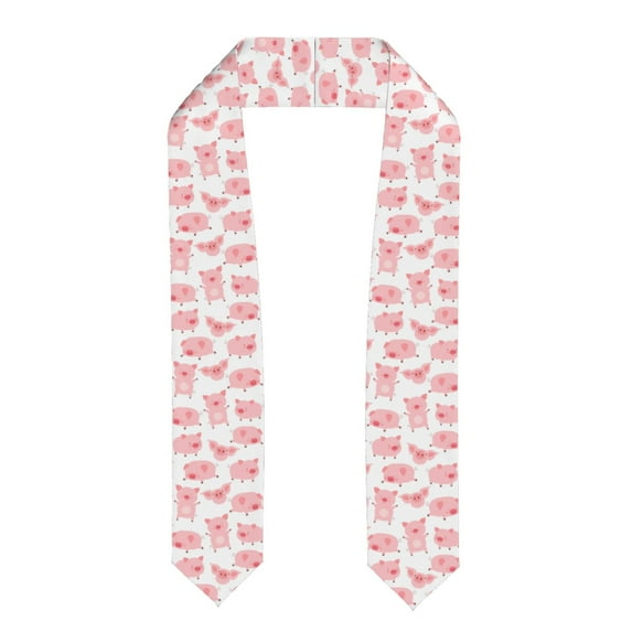 Xecao Kawaii Pigs Print Graduation Shawl Stole Honor Stole Adult 72" Academic Commencements