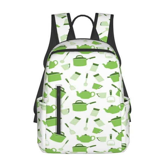 Xecao Kitchen Utensiles Cooking Pots print Backpack For women men Aesthetic Lightweight Travel Daypack Simple Cute Backpack For Bookbag