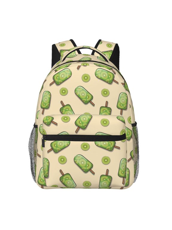 Kiwi Ice Cream Backpack, a stylish and functional choice for both men and women, is the perfect basic bookbag for college, work, or travel
