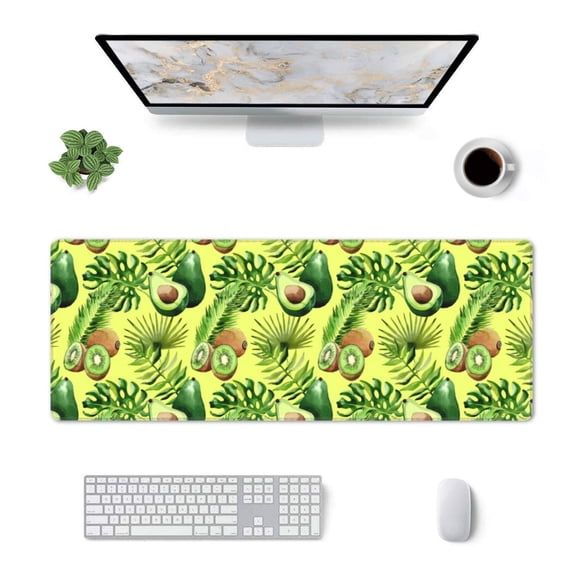 Xecao Kiwi and Avocado for Mouse Pad - Waterproof Extended Contour Mouse Mat, Large Gaming Mousepad Laptop Keyboard Mat with Non-Slip Rubber Base