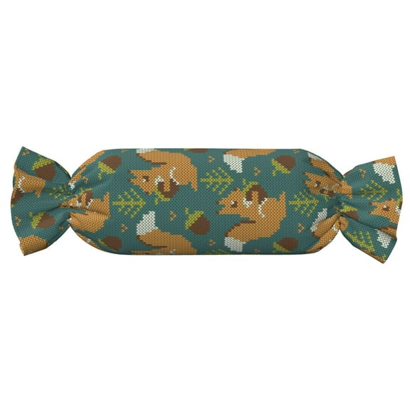 Xecao Knitted Woodland Squirrel Print+Candy-Inspired Plush Pillow for Men Women Suitable for Beds, Sofas, Game Rooms Drawstring Closure