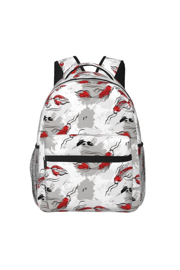 Koi Fish Backpack, a stylish and functional choice for both men and women, is the perfect basic bookbag for college, work, or travel