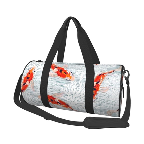 Xecao Koi Fish Corals,Spring Summer Print Travel Duffle Bag, Bag Carry On Tote Bags for Women, Travel Sport Gym Bag for Men, Hospital Bag for Labor and Delivery
