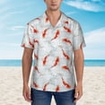 thumbnail image 1 of Xecao Koi Fish Corals,Spring Summer print Hawaiian shirt - a stylish short-sleeve button-down for men, perfect for casual beach and tropical outings., 1 of 9