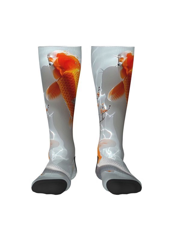 Koi Fish Water Print Compression Socks for Both Men And Women for Running, Travel, Flight, Nurse
