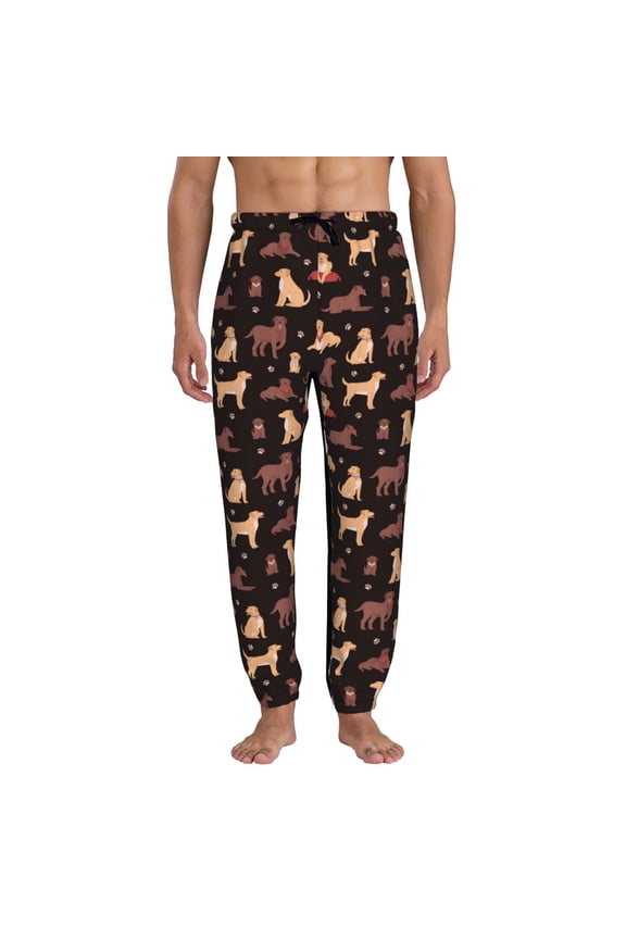 Labrador Retriever Dog Print Active Tech Joggers for Men, Mens Sweatpants Lounge Pants with Pockets-3X-Large
