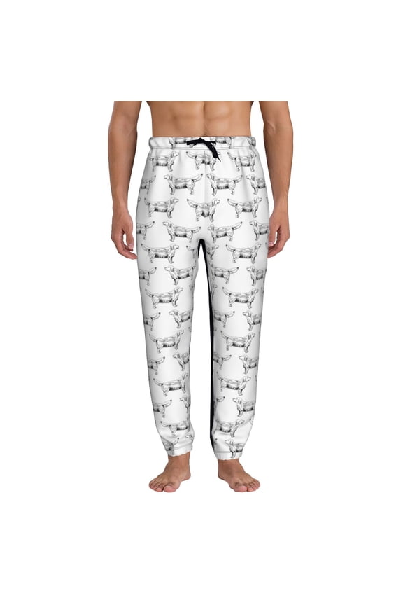 Labrador Retriever Dog Print Active Tech Joggers for Men, Mens Sweatpants Lounge Pants with Pockets-Small