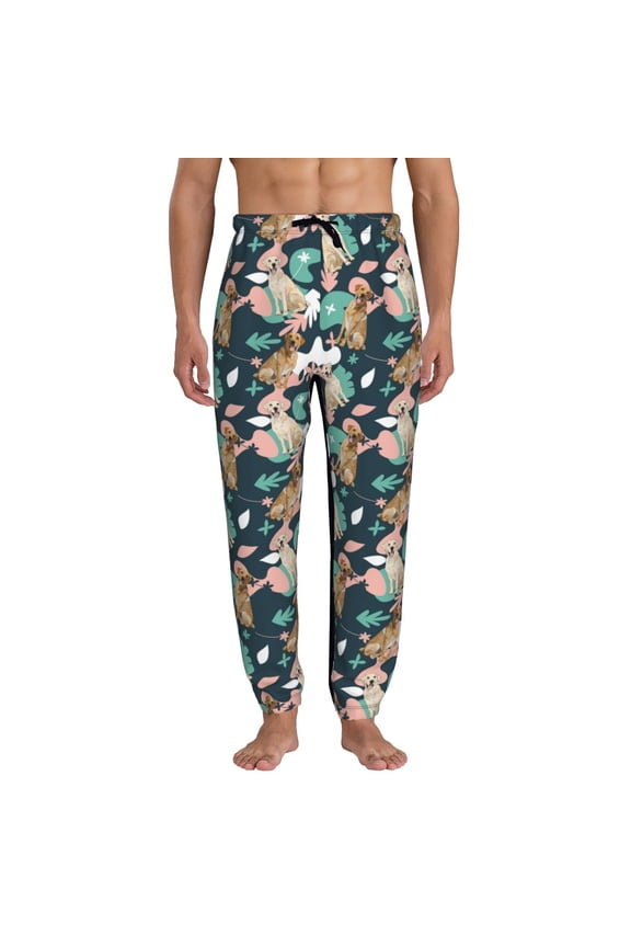 Labrador Retriever Dog Print Active Tech Joggers for Men, Mens Sweatpants Lounge Pants with Pockets-X-Large
