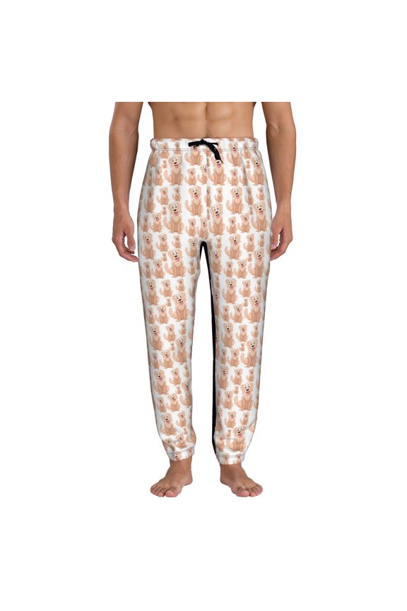 Labrador Retriever Dog Print Active Tech Joggers for Men, Mens Sweatpants Lounge Pants with Pockets-XX-Large