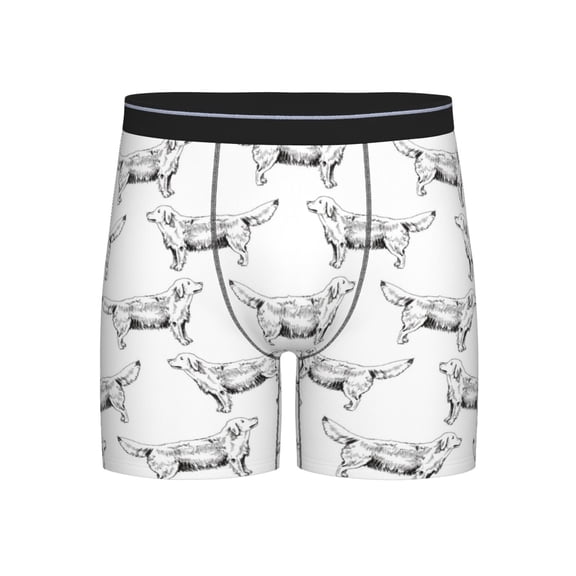 Xecao Labrador Retriever Dog Print Boxer Briefs for Men's Stretch Moisture-Wicking Underwear, Mid-Rise Classics breathable fabric