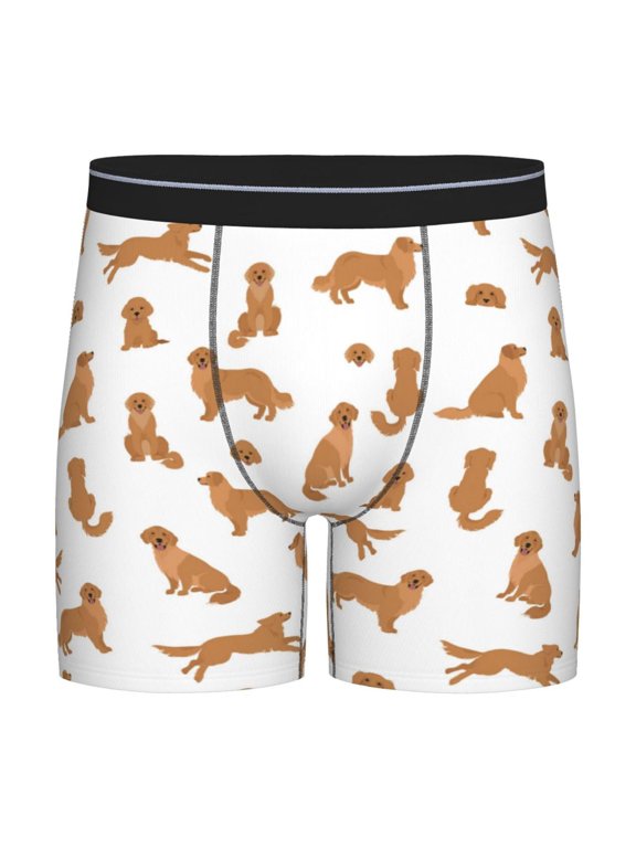 Labrador Retriever Dog Print Boxer Briefs for Men's Stretch Moisture-Wicking Underwear, Mid-Rise Classics breathable fabric