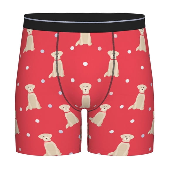 Xecao Labrador Retriever Dog Print Boxer Briefs for Men's Stretch Moisture-Wicking Underwear, Mid-Rise Classics breathable fabric