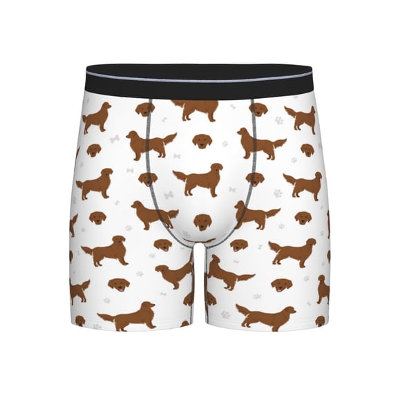Xecao Labrador Retriever Dog Print Boxer Briefs for Men's Stretch Moisture-Wicking Underwear, Mid-Rise Classics breathable fabric