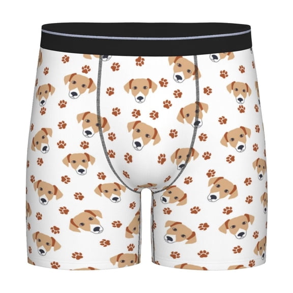 Xecao Labrador Retriever Dog Print Boxer Briefs for Men's Stretch Moisture-Wicking Underwear, Mid-Rise Classics breathable fabric
