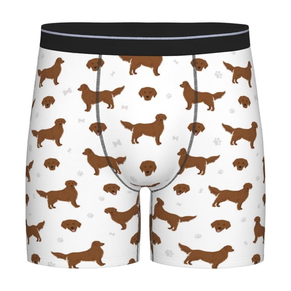 Xecao Labrador Retriever Dog Print Boxer Briefs for Men's Stretch Moisture-Wicking Underwear, Mid-Rise Classics breathable fabric
