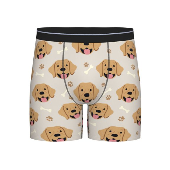 Xecao Labrador Retriever Dog Print Boxer Briefs for Men's Stretch Moisture-Wicking Underwear, Mid-Rise Classics breathable fabric