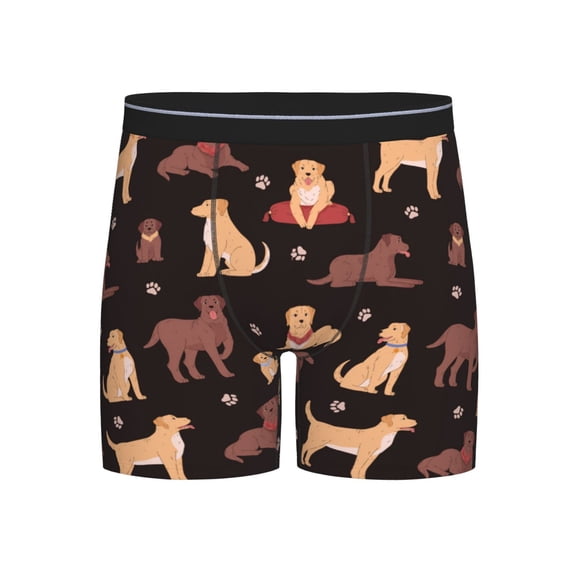 Xecao Labrador Retriever Dog Print Boxer Briefs for Men's Stretch Moisture-Wicking Underwear, Mid-Rise Classics breathable fabric