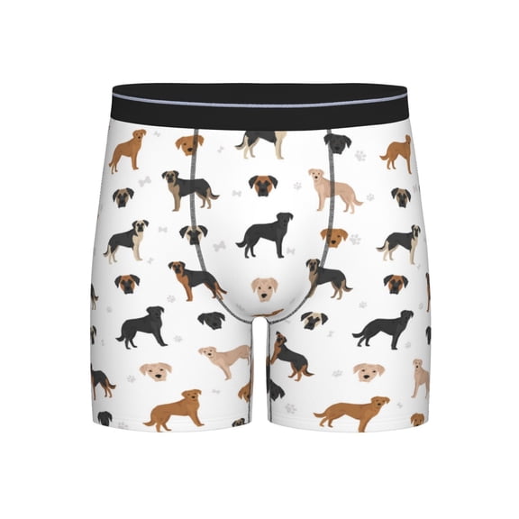 Xecao Labrador Retriever Dog Print Boxer Briefs for Men's Stretch Moisture-Wicking Underwear, Mid-Rise Classics breathable fabric