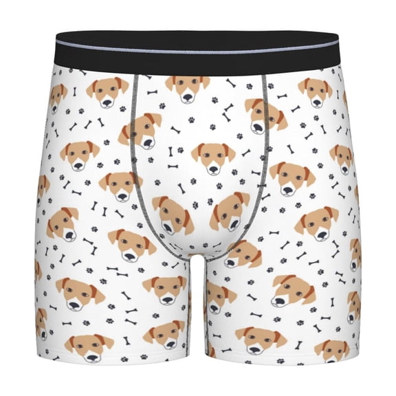 Xecao Labrador Retriever Dog Print Boxer Briefs for Men's Stretch Moisture-Wicking Underwear, Mid-Rise Classics breathable fabric