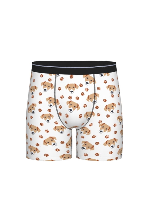 Labrador Retriever Dog Print Boxer Briefs for Men's Stretch Moisture-Wicking Underwear, Mid-Rise Classics breathable fabric