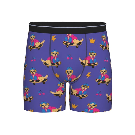 Xecao Labrador Retriever Dog Print Boxer Briefs for Men's Stretch Moisture-Wicking Underwear, Mid-Rise Classics breathable fabric