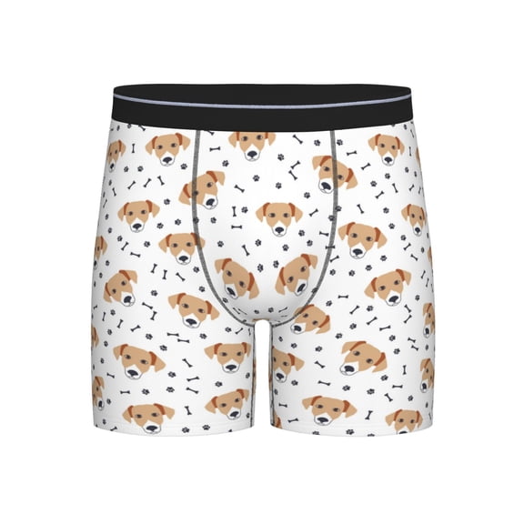 Xecao Labrador Retriever Dog Print Boxer Briefs for Men's Stretch Moisture-Wicking Underwear, Mid-Rise Classics breathable fabric