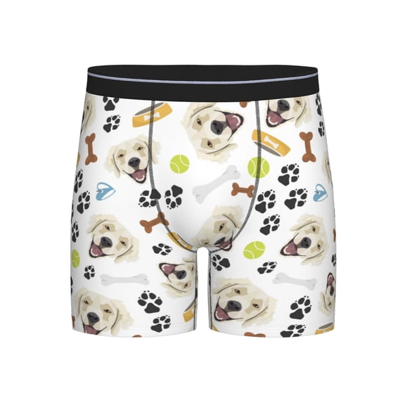 Xecao Labrador Retriever Dog Print Boxer Briefs for Men's Stretch Moisture-Wicking Underwear, Mid-Rise Classics breathable fabric