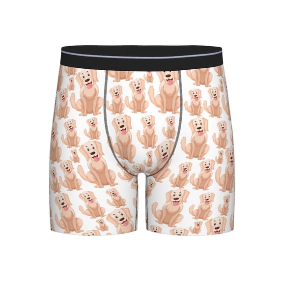 Xecao Labrador Retriever Dog Print Boxer Briefs for Men's Stretch Moisture-Wicking Underwear, Mid-Rise Classics breathable fabric