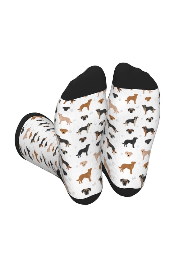 Labrador Retriever Dog Print Crew Socks for Men and Women, Men's Soft Moisture-wicking Sock