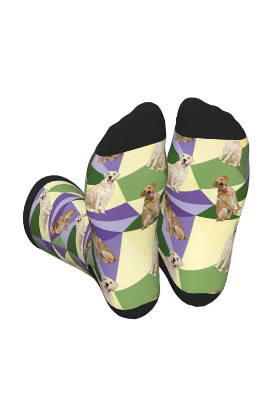 Labrador Retriever Dog Print Crew Socks for Men and Women, Men's Soft Moisture-wicking Sock