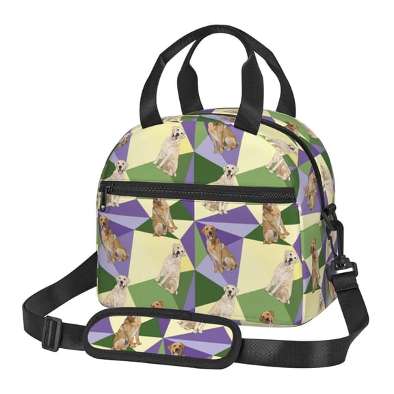 Xecao Labrador Retriever Dog Print Insulated Lunch Box, Lunch Cags Lunch Bag Featuring An Adjustable Shoulder Strap