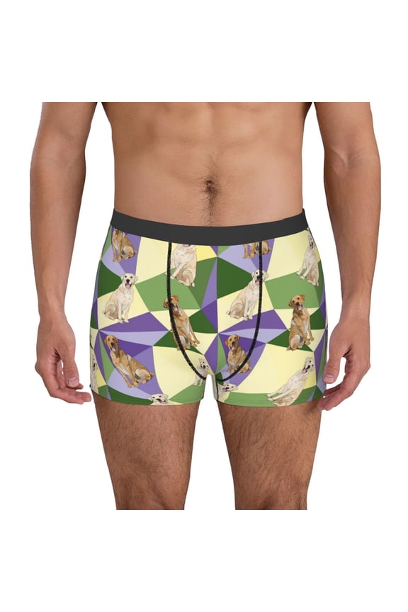 Labrador Retriever Dog Print Men's Underwear Boxer Briefs Pack - Your ComfortSoft, Moisture-Wicking, and Breathable Choice for Men's Underwear-Medium