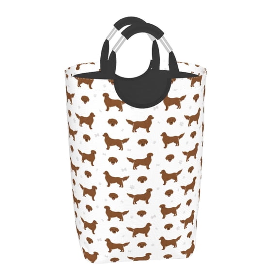 Xecao Labrador Retriever Dog for Laundry Basket,Collapsible Large Laundry Hamper,Wash Bag for Laundry Room, Rolling Laundry Basket with Handles