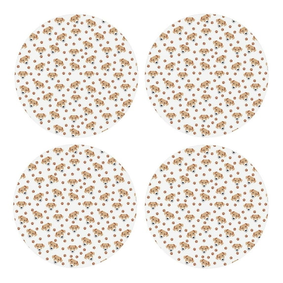 Xecao Labrador Retriever Dog for MDF Cork Coaster 4 Pcs,Drink Coasters,Suit for House Warming Gifts New Home ,Coffee Table Decor-Round Shape