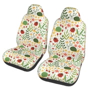 Xecao Ladybug And Wild Flowers Print Car Seat Cover in That Fits Most Cars, Vans, SUVs, and Trucks.