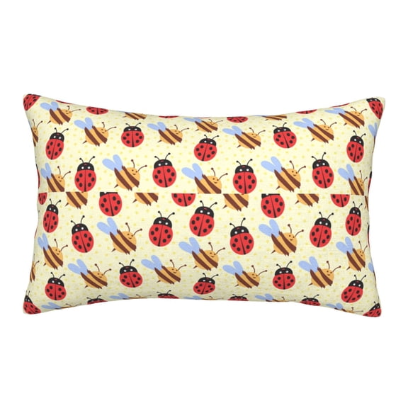 Xecao Ladybug And Bee for Decorative Throw Pillow Case for Couch,Sofa or Bed Set,Pillow Cover for Sofa Home Decor Ideal Gift(Pillow core not included)-14"x20"