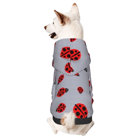 Xecao Ladybug Pattern Sweatshirts Winter Pet Dog Hoodie Puppy Coat Dog Sweaters Dog Clothes with Hat Dog Clothes Costume Outfit,Small Pets Wear-XX-Large