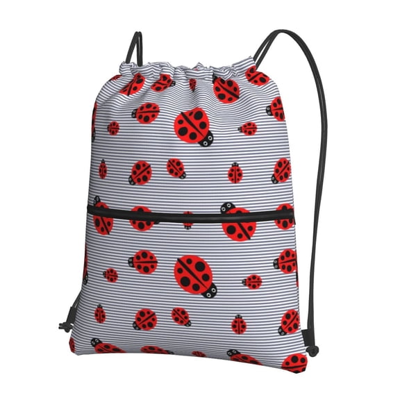 Xecao Ladybug for Drawstring Bags,Pull String Backpack Bags,String Bag Sackpack