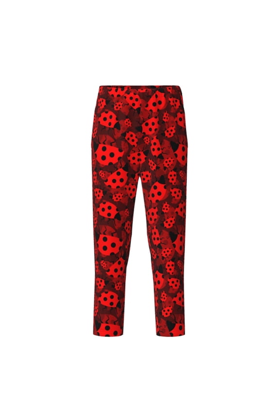 Ladybugs 1 Print Teenagers' Pajama Pants Long Sleep Pants Soft Elastic Waist Pajama Bottoms Elastic waist with 2 Pockets 5-16 Years-Small