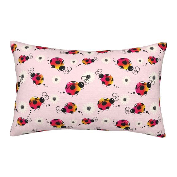 Xecao Ladybugs And Flower for Decorative Throw Pillow Case for Couch,Sofa or Bed Set,Pillow Cover for Sofa Home Decor Ideal Gift(Pillow core not included)-14"x20"