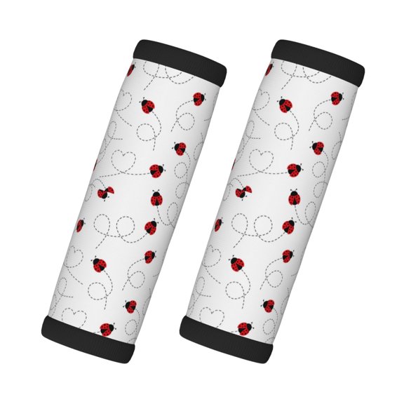 Xecao Ladybugs Flying On Dotted Route Print 2 Pack Luggage Handles Wrap Grips Identifiers Bright Luggage Markers, Unique Travel Essentials,Bright Luggage Markers