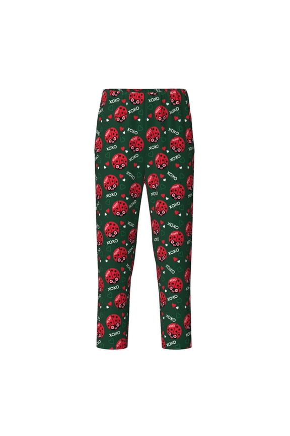 Ladybugs In Love Print Teenagers' Pajama Pants Long Sleep Pants Soft Elastic Waist Pajama Bottoms Elastic waist with 2 Pockets 5-16 Years-XS(5-6)