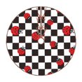 thumbnail image 1 of Xecao Ladybugs Of Black And White Checkers Pattern Christmas Tree Skirt Round Xmas Tree Mat Base Cover for Holiday Home Decorations-30", 1 of 6