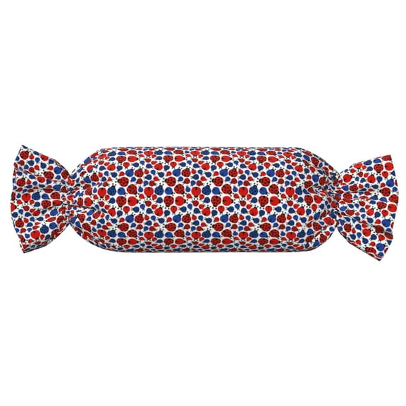 Xecao Ladybugs Print+Candy-Inspired Plush Pillow for Men Women Suitable for Beds, Sofas, Game Rooms Drawstring Closure