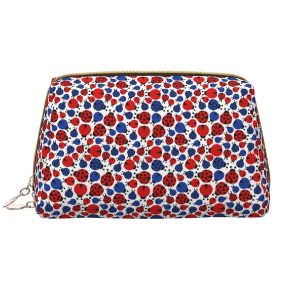 Xecao Ladybugs Print Fashion Makeup PVC Bag Large Capacity Travel Cosmetic Bag for Women Organizer Toiletry Clutch