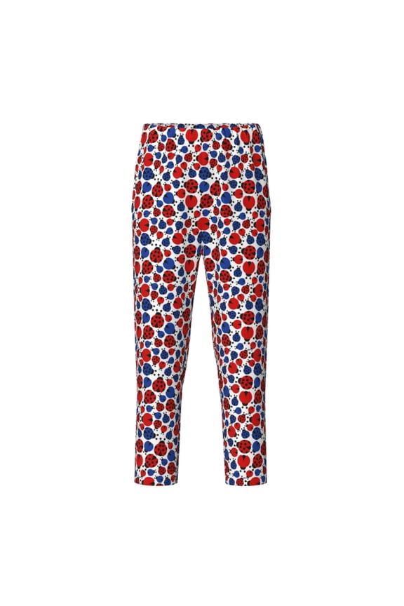 Ladybugs Print Teenagers' Pajama Pants Long Sleep Pants Soft Elastic Waist Pajama Bottoms Elastic waist with 2 Pockets 5-16 Years-Small