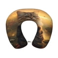 thumbnail image 1 of Xecao Lakeside Flower Field Cat Print Memory Foam Cervical Neck Pillow Versatile U-Shaped Pillows for Home,Office,Camping,Travelling,Soft Washable Cover, 1 of 8