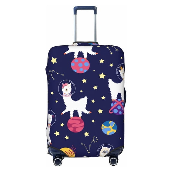 Xecao Lama in Space print Elastic Luggage Cover, with double-sided print , is perfect for travel, business, and daily use