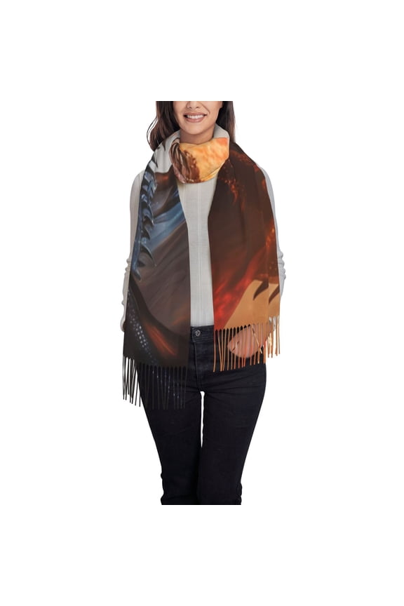 Lava Dragon Pattern Womens Winter Scarf Fall Scarf Oversized Large Scarf for Women Warm Shawl Wrap